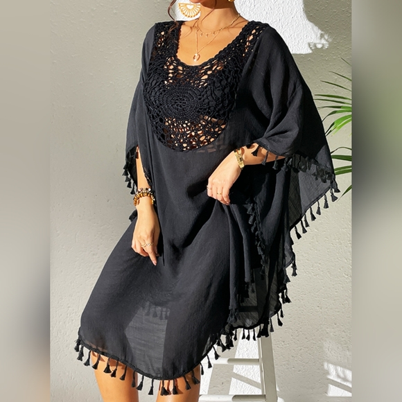 Backless Cutout Scoop Neck Cover-Up Dress